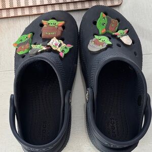 CROCS Kids Navy Clogs with Fun Character Charms